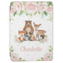 Cute Woodland Animals Pastel Blush Pink Floral iPad Air Cover