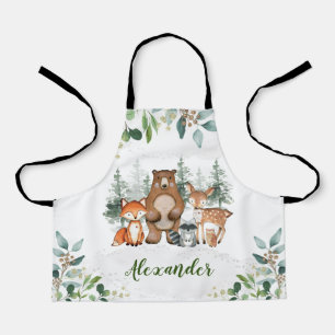 Cute Woodland Animals Pine Trees Little Cook Apron