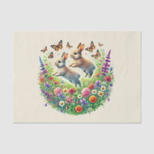 Cute woodland animals rabbits tissue paper