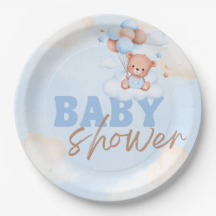 Cute Woodland Animals Rustic Greenery Baby Paper Plates