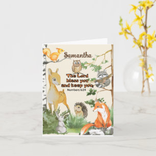 Cute Woodland Animals Scripture Blessing for Kids Card