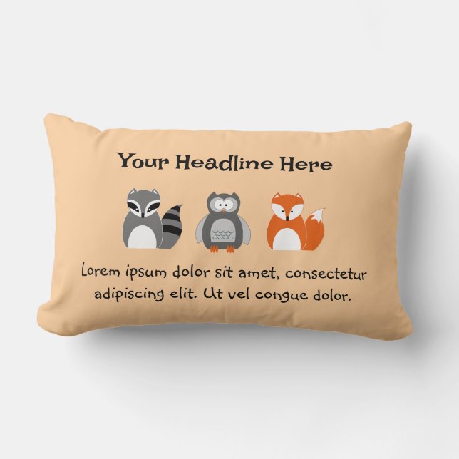 Cute Woodland Animals Throw Pillow (Front)