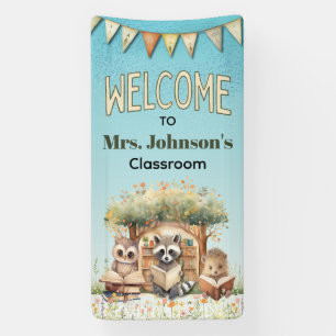 Cute Woodland Animals Welcome Classroom School Banner