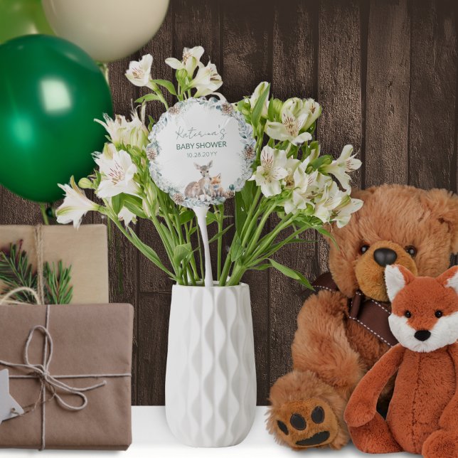 Cute Woodland Animals Winter Rustic Baby Shower  Balloon (This cute woodland animal  balloon decoration is perfect for a winter or Christmas baby shower.)