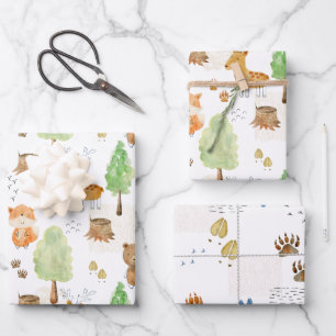 Cute Woodland Animals  Wrapping Paper Sheets
