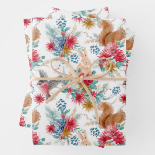 Cute Woodland Animals Wrapping Paper Sheets