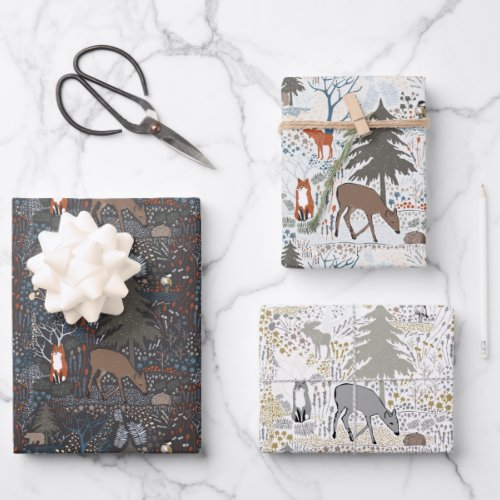 Cute Woodland Animals Wrapping Paper Sheets