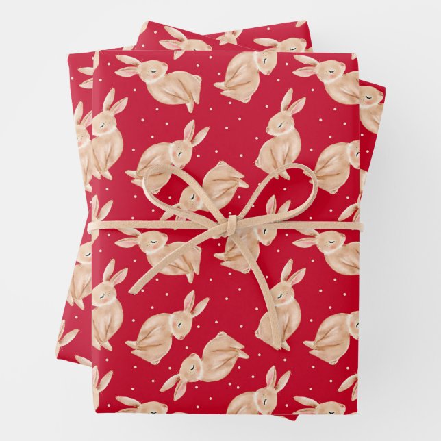 Cute Woodland Animals Wrapping Paper Sheets (In situ)