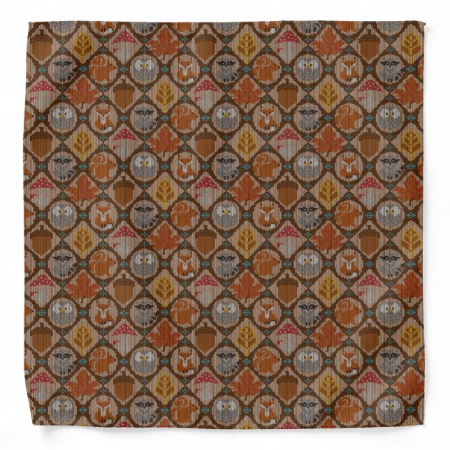 Cute Woodland Autumn Bandana (Front)