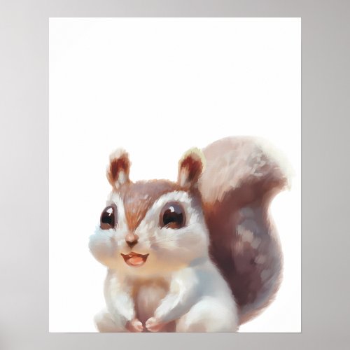 Cute woodland baby animal minimalist poster