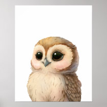 Cute woodland baby animal owl minimalist  poster