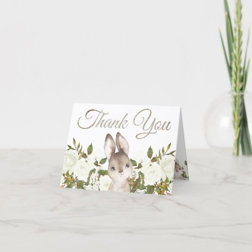 Cute Woodland Baby Bunny Birthday Thank You