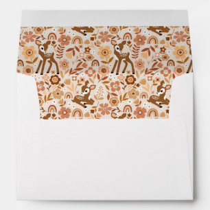 Cute Woodland Baby Deer Floral Pattern Envelope