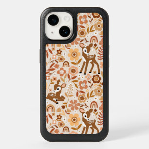 Cute Woodland Baby Deer Floral Pattern OtterBox iPhone 14 Case