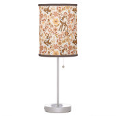 Cute Woodland Baby Deer Floral Pattern Table Lamp (Left)