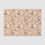 Cute Woodland Baby Deer Floral Pattern Tissue Paper