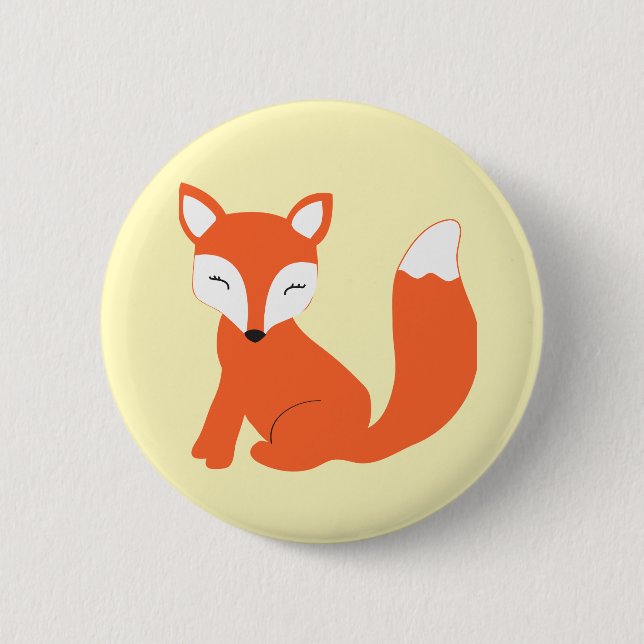 Cute Woodland Baby Fox Pinback Button (Front)