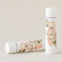 Cute woodland baby shower bear party favor lip balm