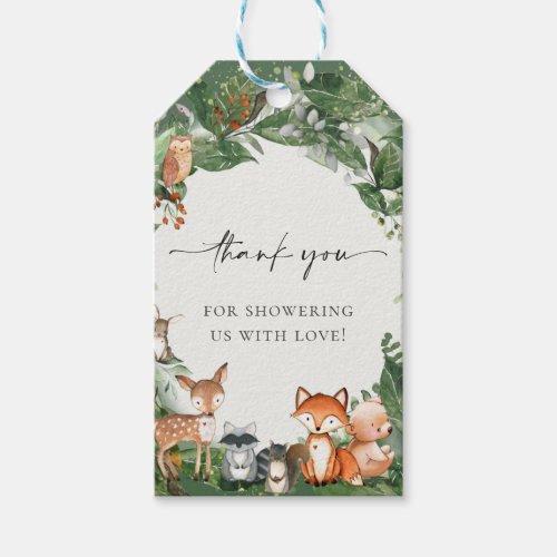 Cute Woodland Baby Shower Gift Tags