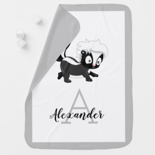 Cute Woodland Baby Skunk Monogram Blanket