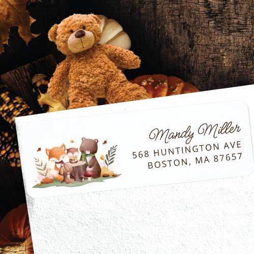 Cute Woodland Bear Address Label