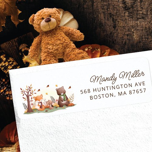 Cute Woodland Bear Address Label