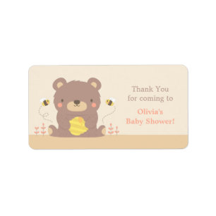 Cute Woodland Bear Baby Shower Thank You Labels