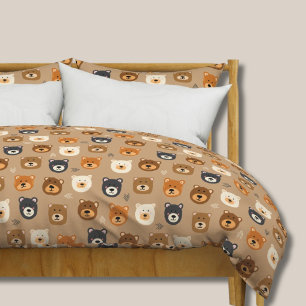 Cute woodland bear kids duvet cover