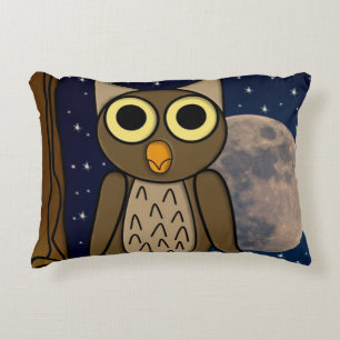Cute Woodland Bird Artwork Accent Pillow