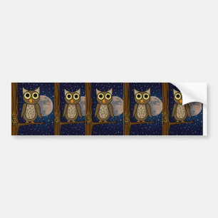 Cute Woodland Bird Artwork Bumper Sticker