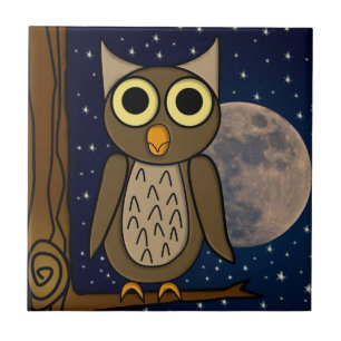 Cute Woodland Bird Artwork Ceramic Tile