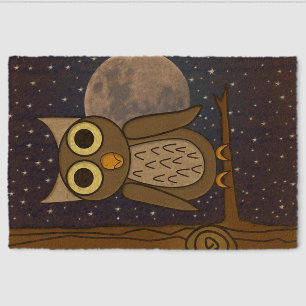 Cute Woodland Bird Artwork Fiber Doormat