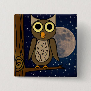Cute Woodland Bird Artwork Pinback Button