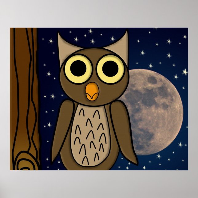 Cute Woodland Bird Artwork Poster (Front)