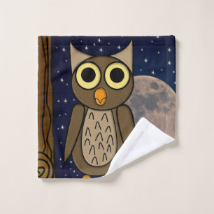 Cute Woodland Bird Artwork Wash Cloth