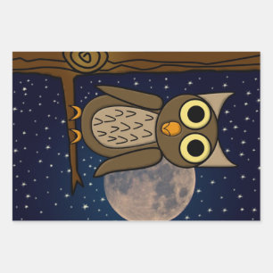 Cute Woodland Bird Artwork Wrapping Paper Sheets