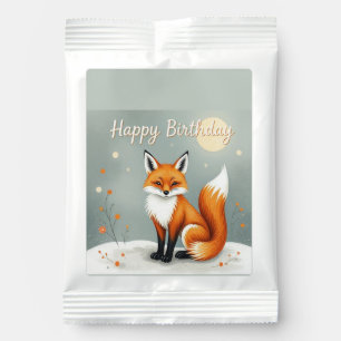 Cute Woodland Brown Fox Happy Birthday Lemonade Drink Mix