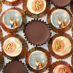 Cute Woodland Brown Fox Happy Birthday Reese's Peanut Butter Cups