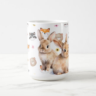 Cute Woodland Bunnies Coffee Mug
