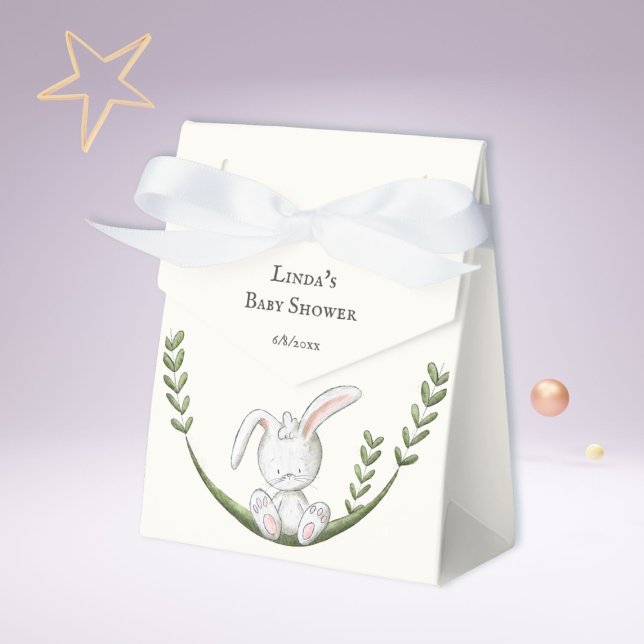 Cute Woodland Bunny Baby Shower Favor Boxes (Creator Uploaded)