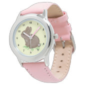 Cute Woodland Bunny in Clover (right hand) Watch (Angled)