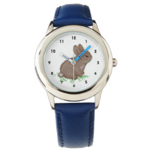 Cute Woodland Bunny in Clover Watch