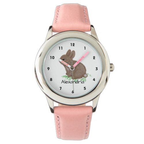 Cute Woodland Bunny Name right hand Watch