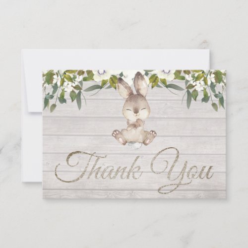 Cute Woodland Bunny Rabbit Baby Shower Thank You