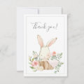 Cute Woodland Bunny Rabbit Flat Thank You Card | Zazzle