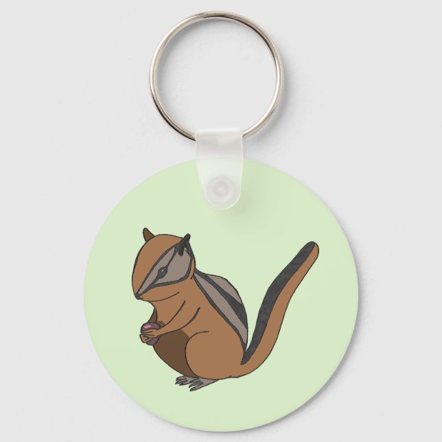 Cute Woodland Chipmunk Keychain (Front)