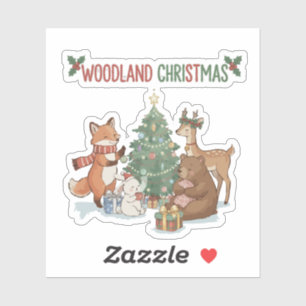 Cute Woodland Christmas Animals - Festive Forest  Sticker