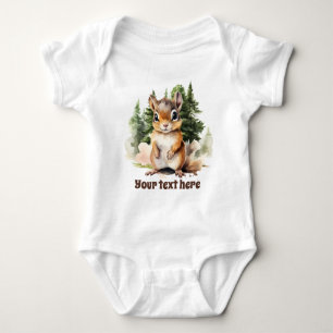 cute woodland Country squirrel add text Baby Bodysuit