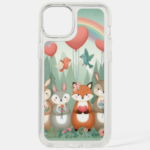 Cute Woodland Creature rainbow valentine's iPhone 15 Plus Case