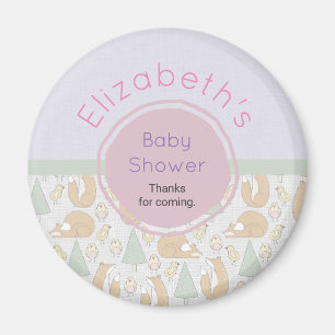 Cute Woodland Creatures Baby Shower Thank You Magnet